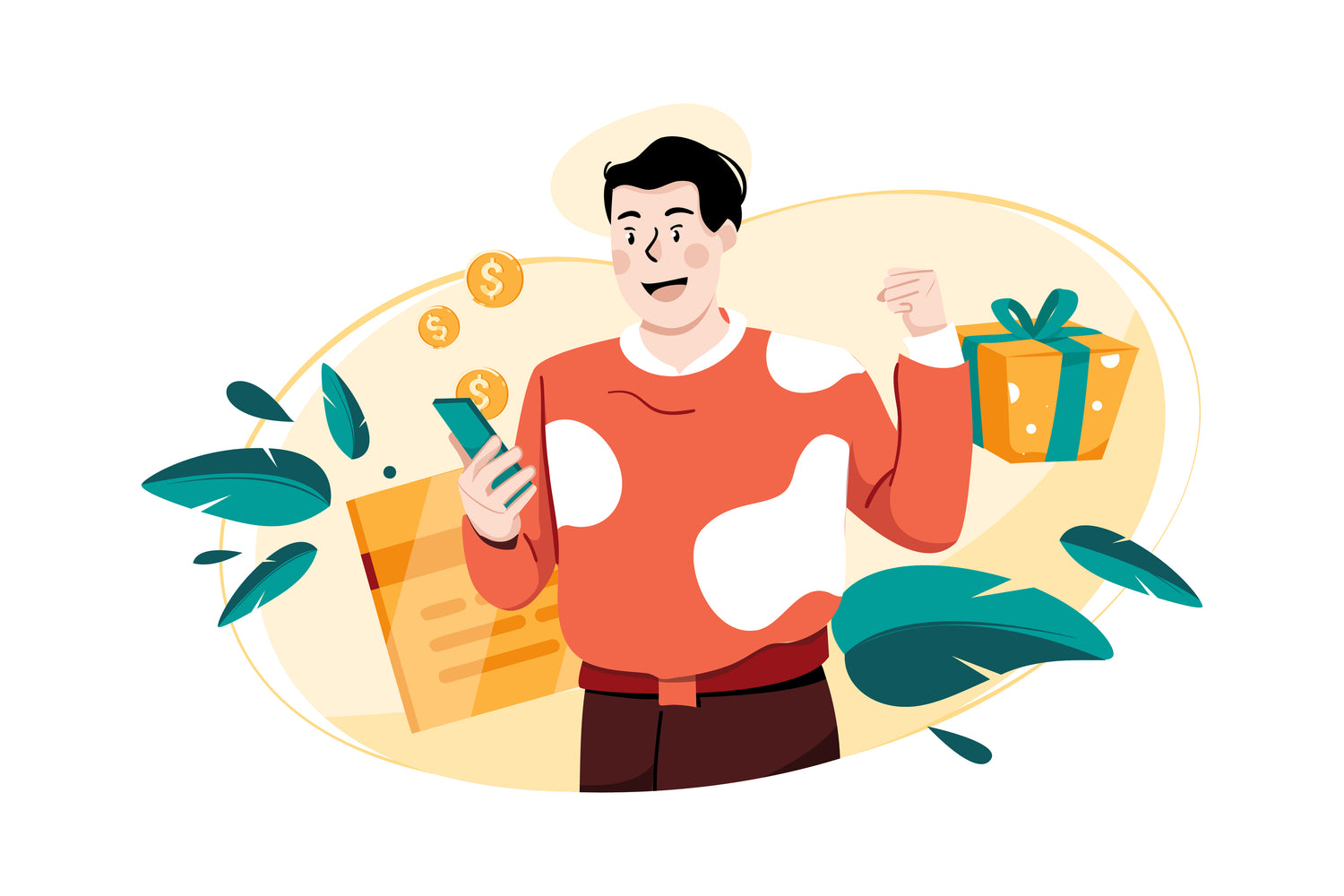 Happy Male customer icon