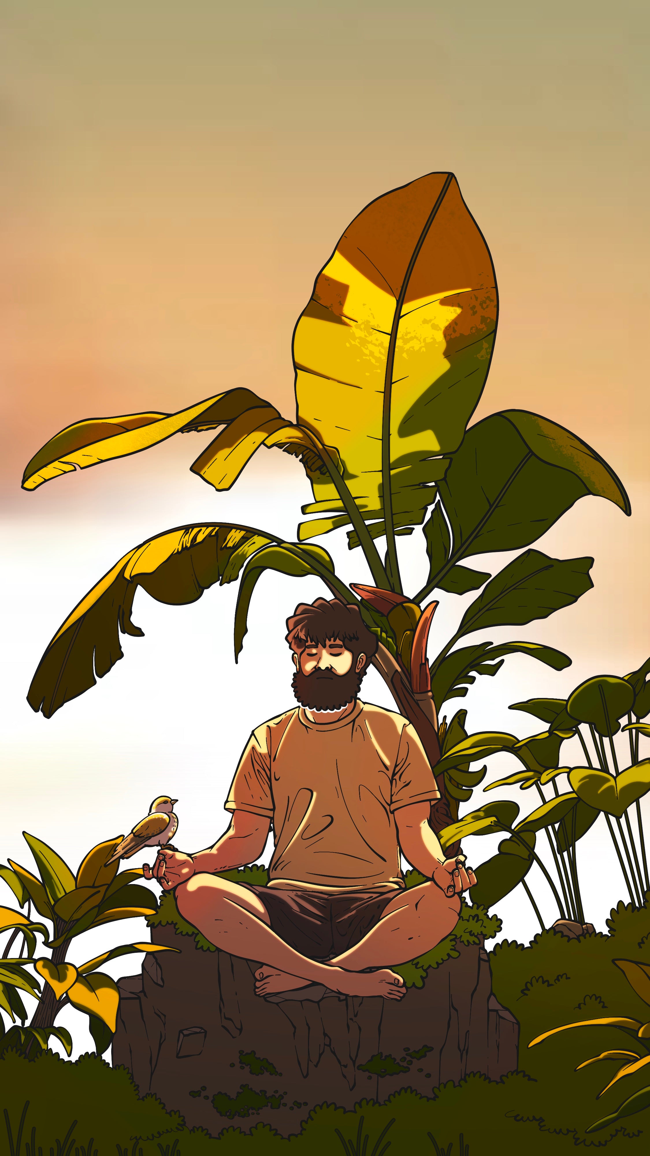 image of a man meditating