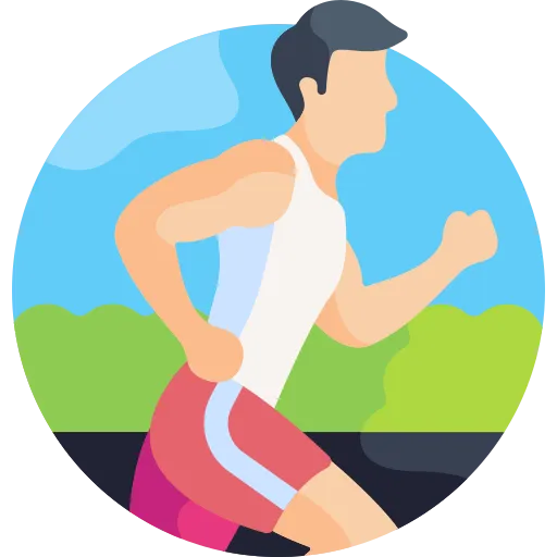 an icon of a person running